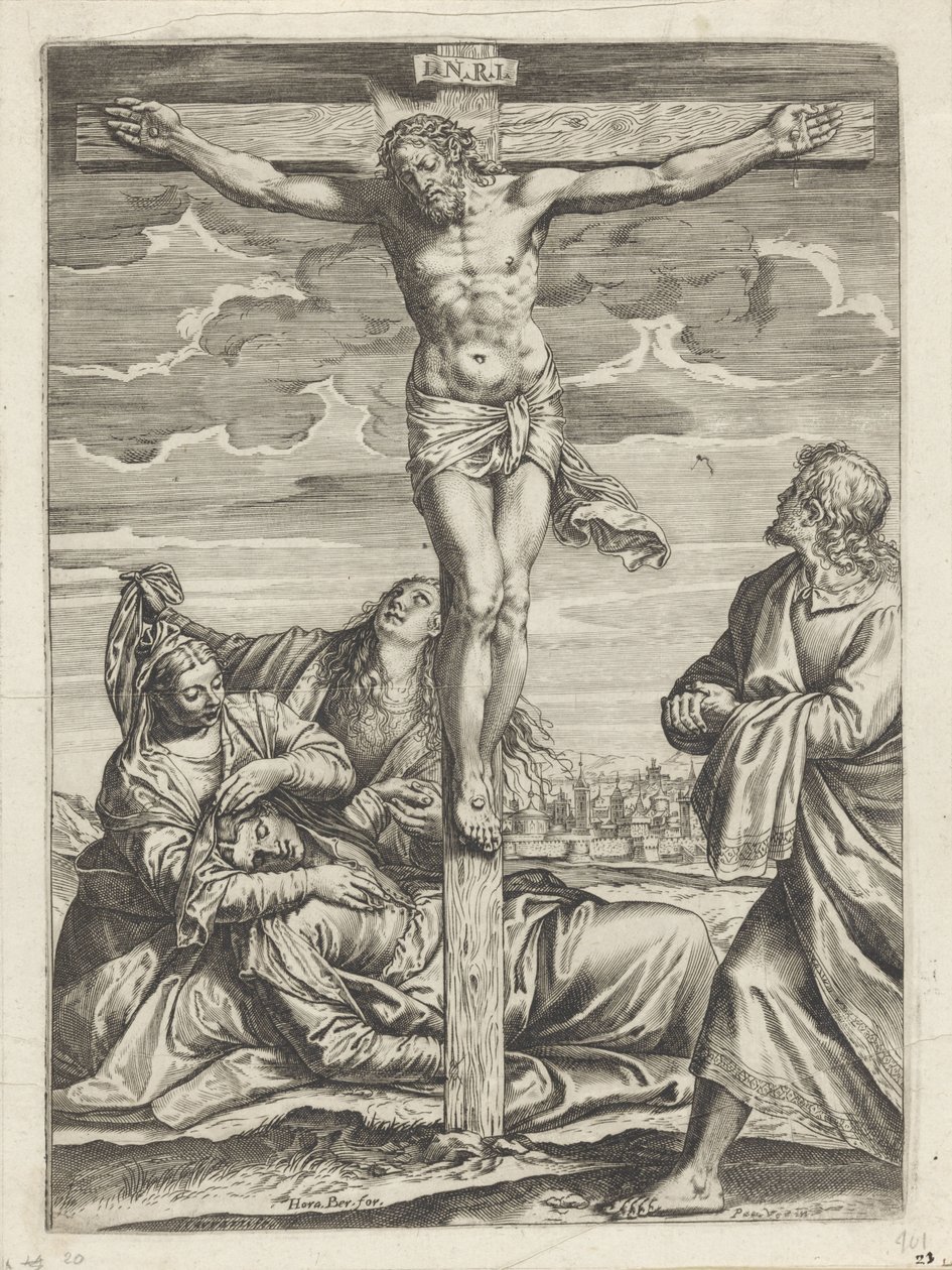 Kruisiging van Christus door Agostino Carracci