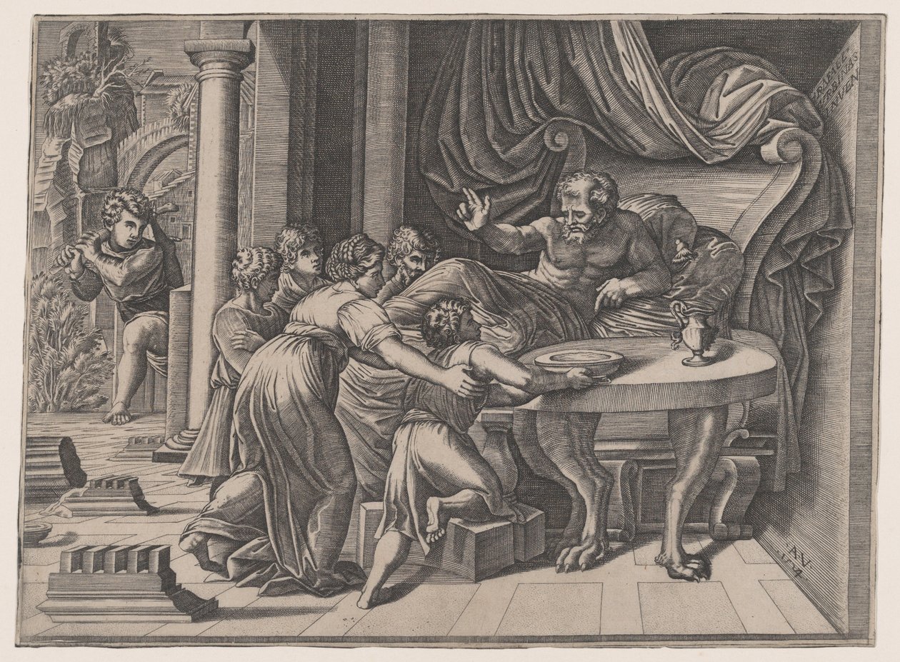 Isaak Zegent Jakob door Agostino Veneziano