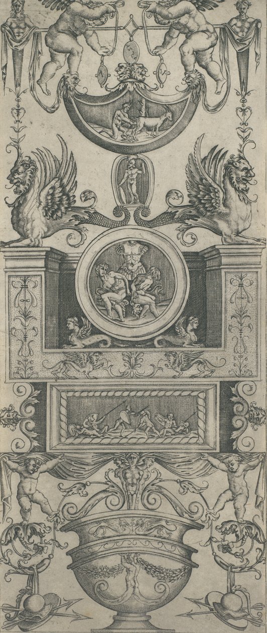 Ornamentpaneel door Agostino Veneziano.