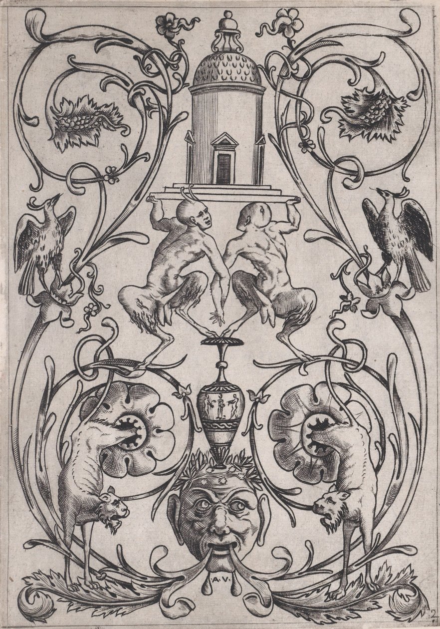 Ornamentpaneel door Agostino Veneziano