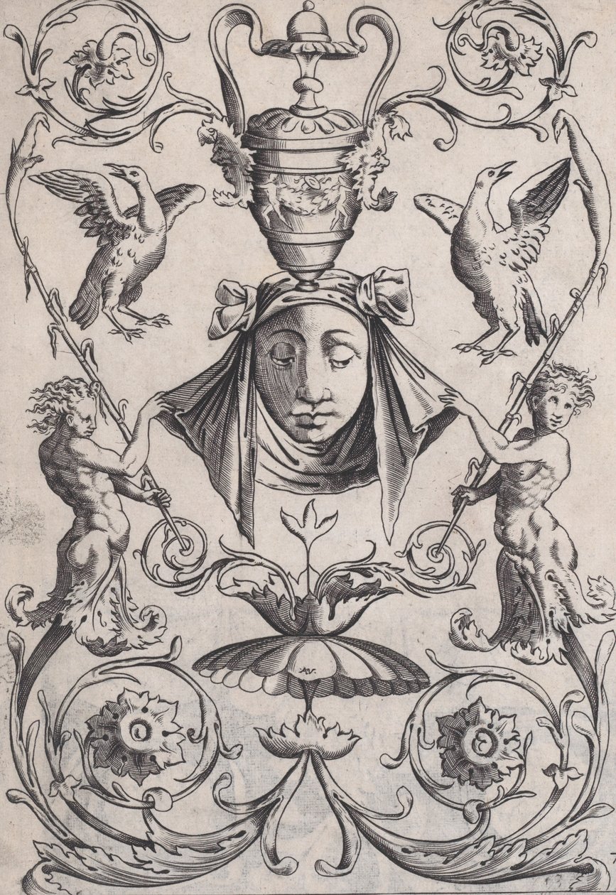 Ornamentpaneel door Agostino Veneziano