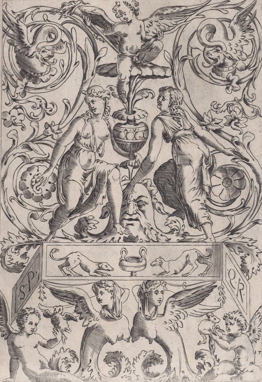 Ornamenteel paneel door Agostino Veneziano