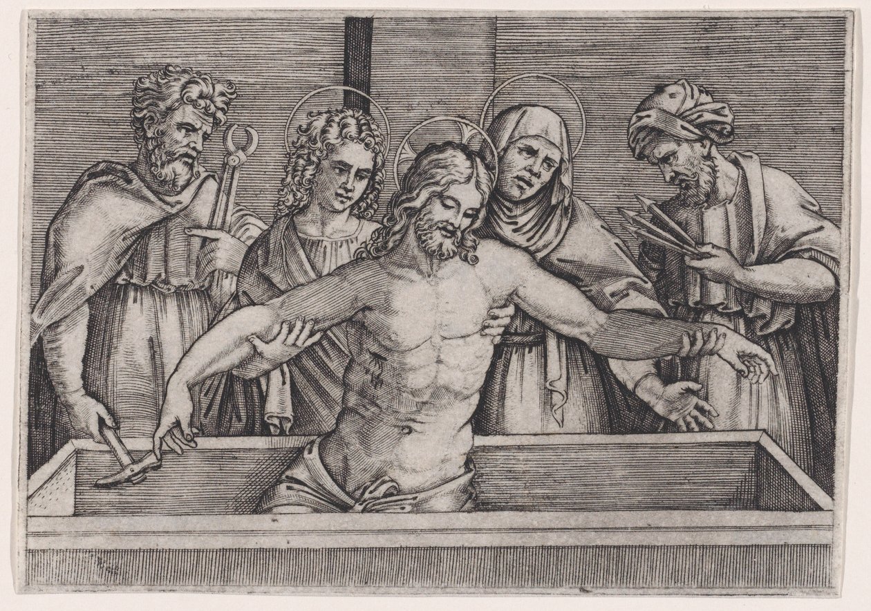 De Graflegging van Christus door Agostino Veneziano