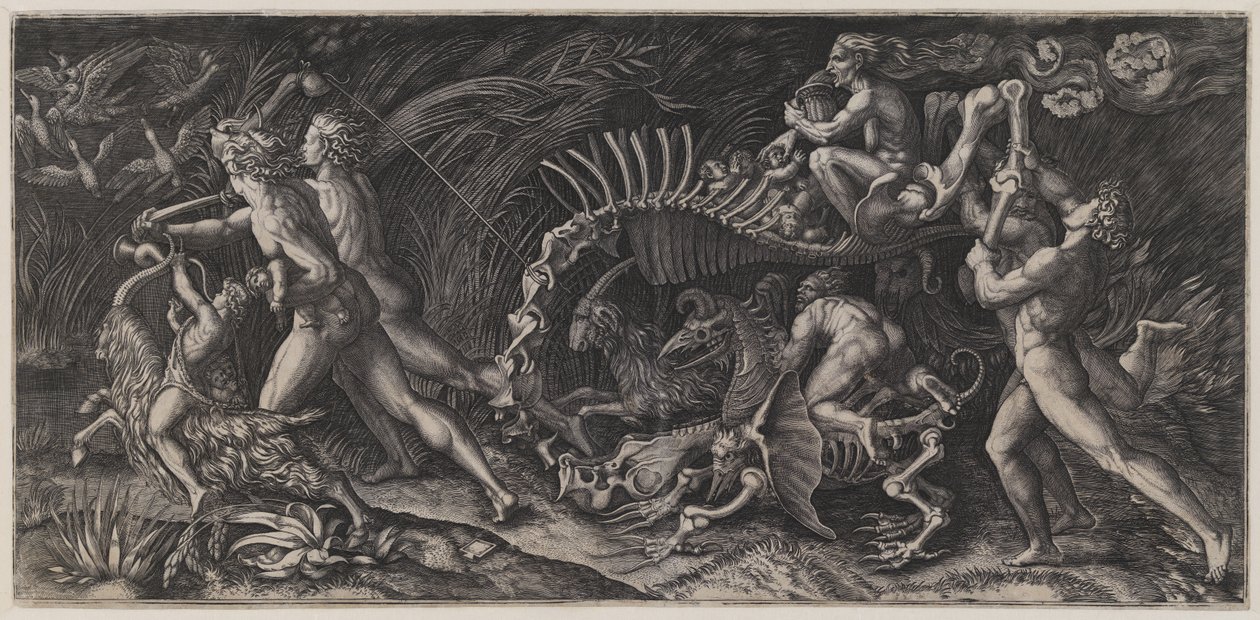 Het kadaver ("Lo Stregozzo") door Agostino Veneziano