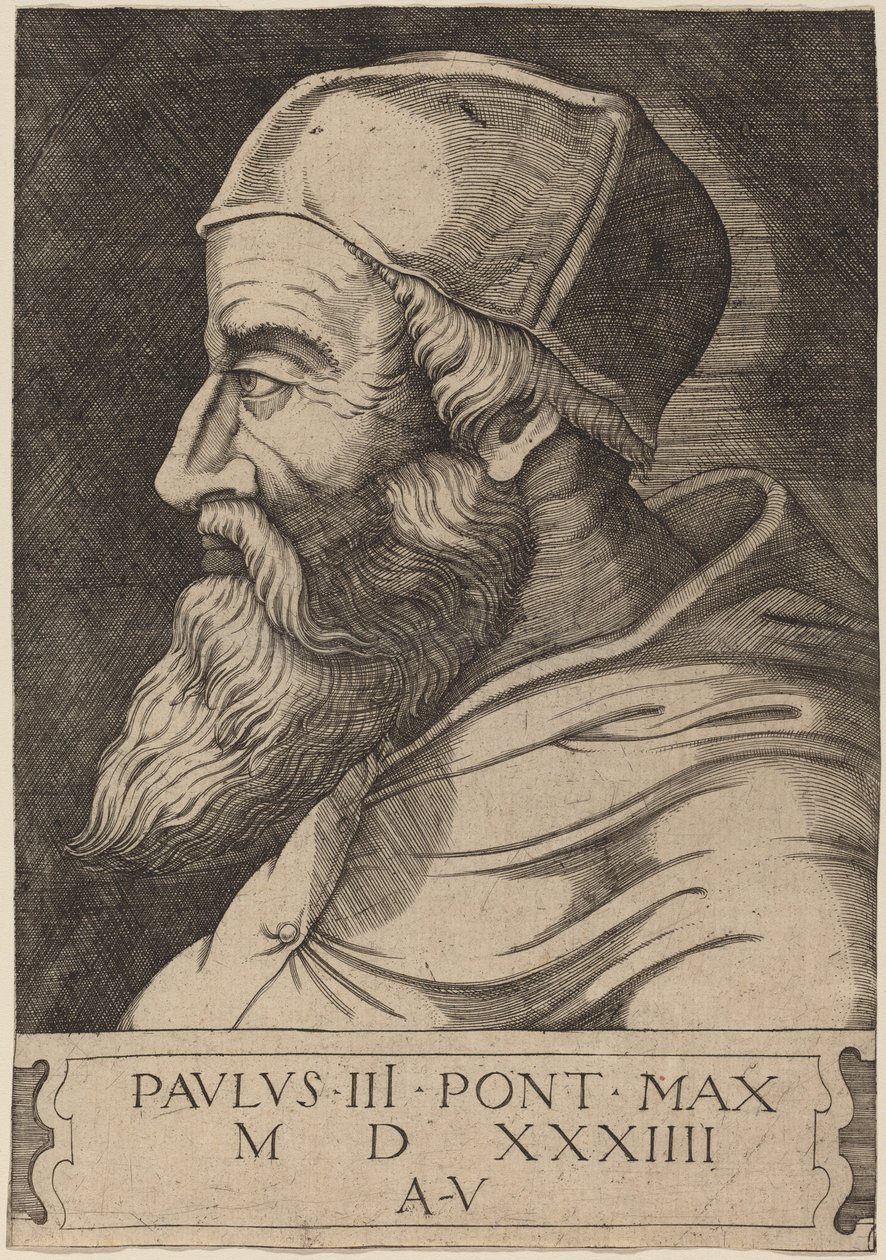 Paus Paulus III door Agostino dei Musi