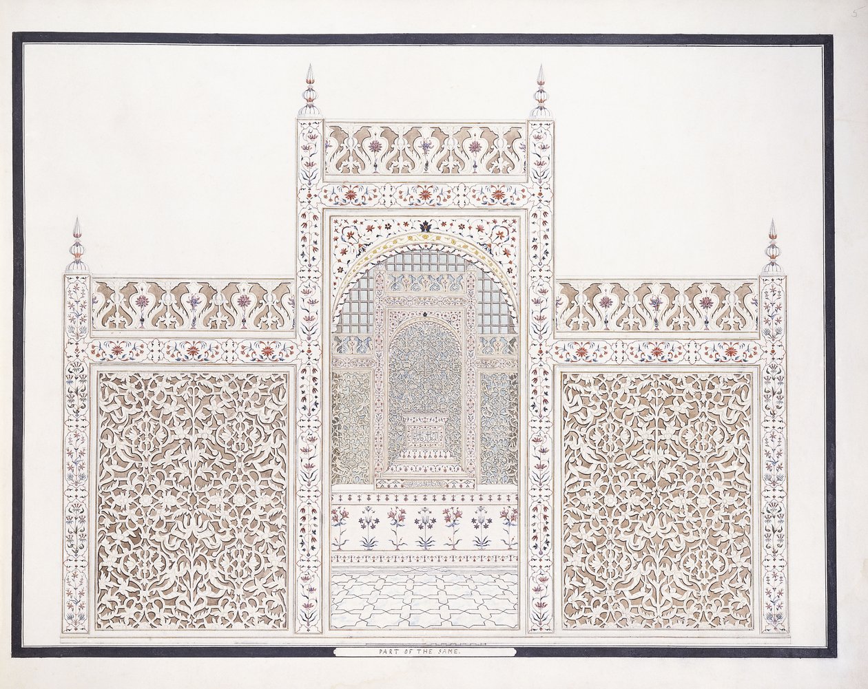 Deel van de Taj, ca. 1815 door Agra School