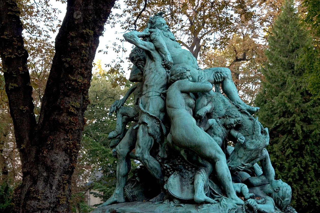 De triomf van Silenus (brons) door Aime Jules Dalou