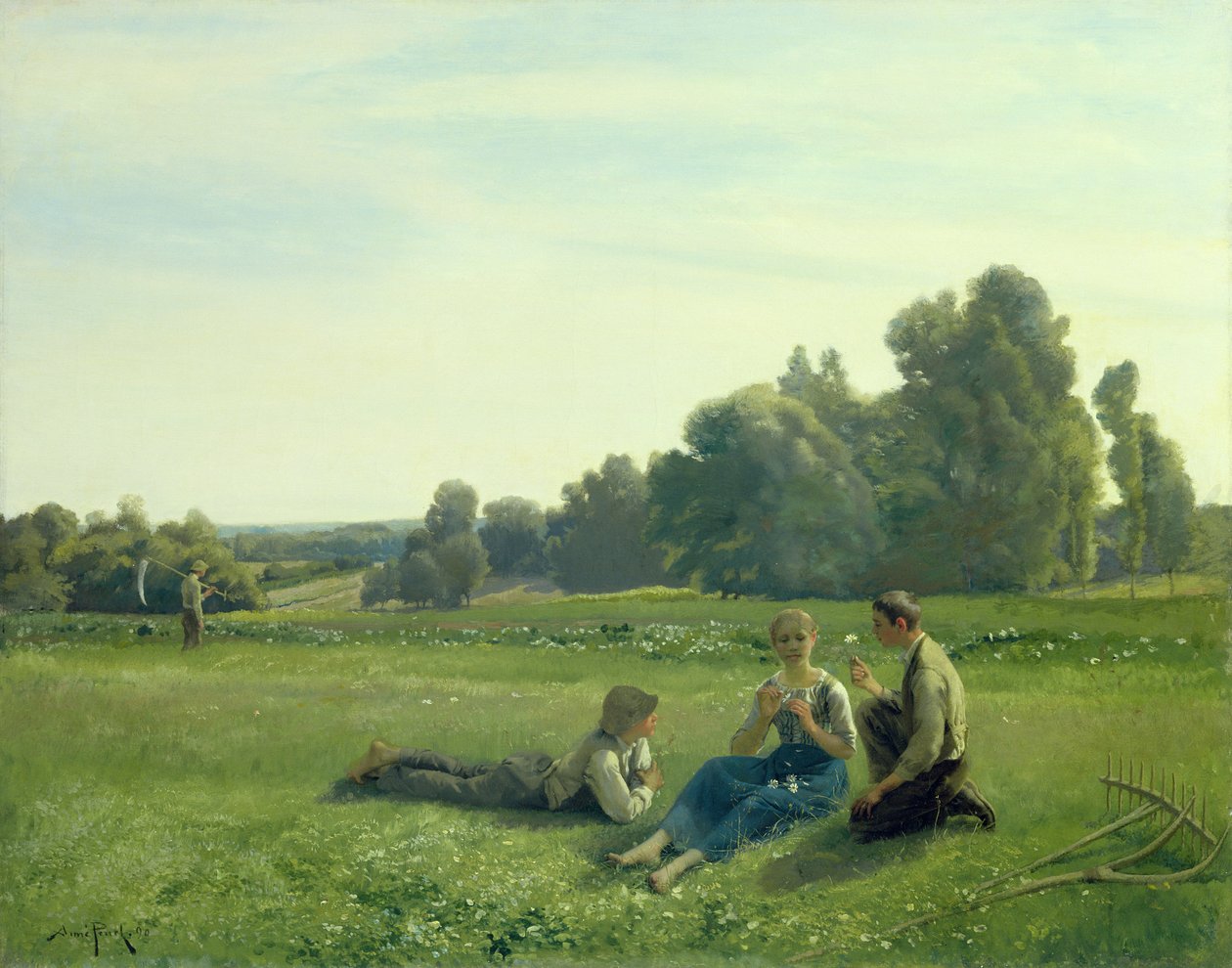 Hooimakers in rust, 1890 door Aime Perret