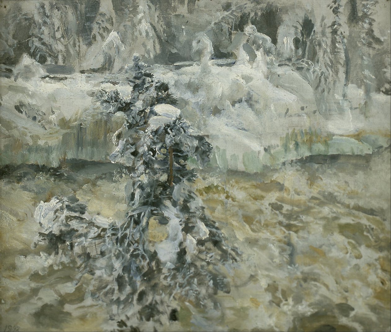 Imatra in de winter, 1893 door Akseli Gallen Kallela