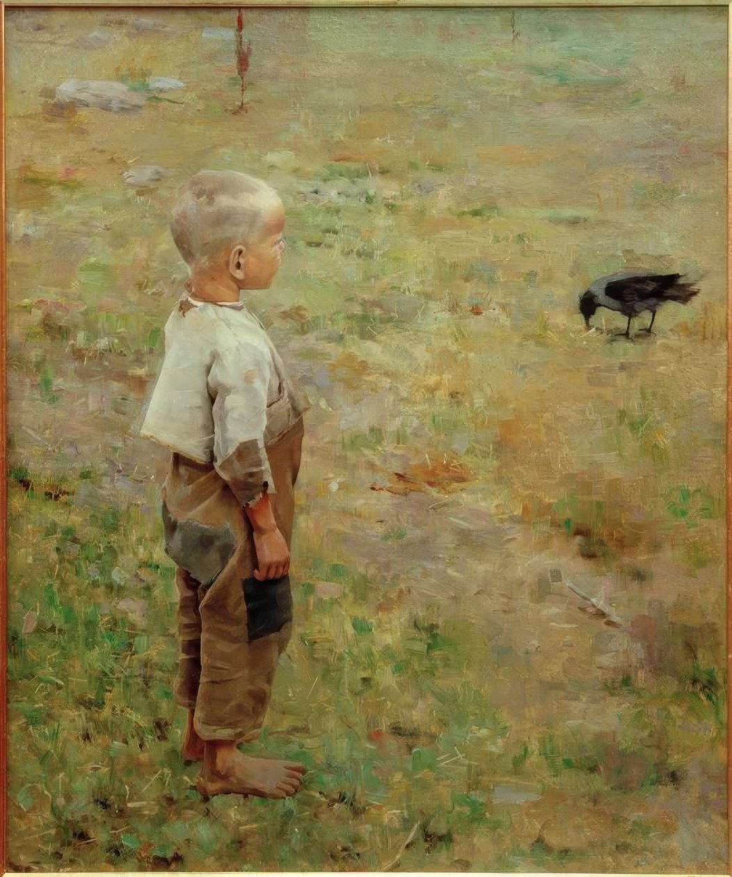Jongen en kraai door Akseli Valdemar Gallen Kallela