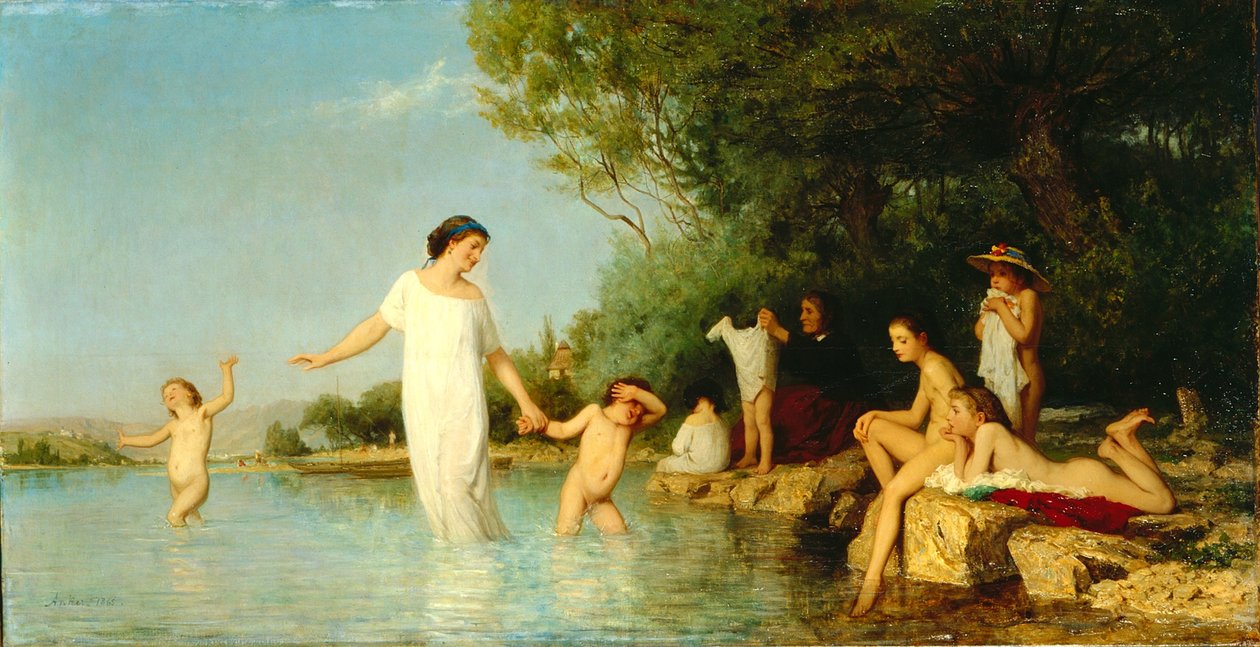 De badenden door Albert Anker