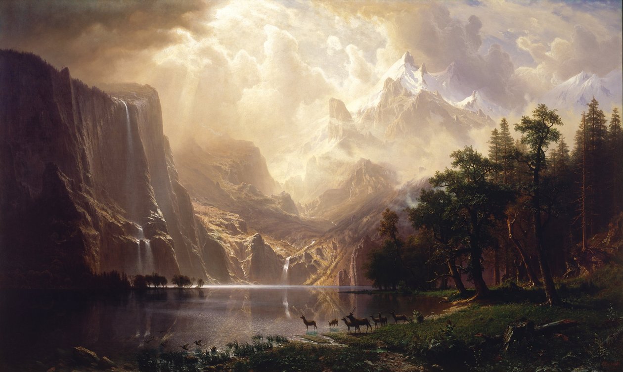 Onder de Sierra Nevada, Californië door Albert Bierstadt