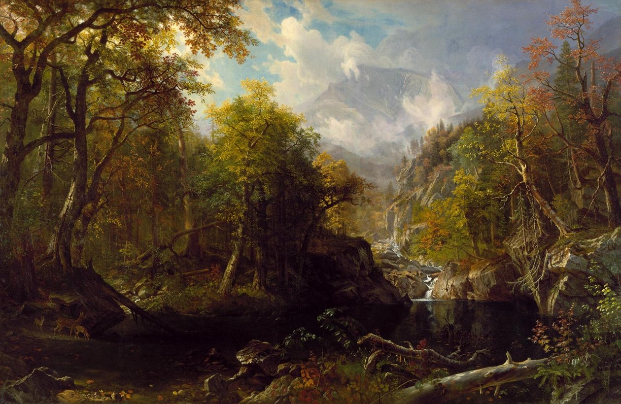 Het smaragdgroene zwembad door Albert Bierstadt