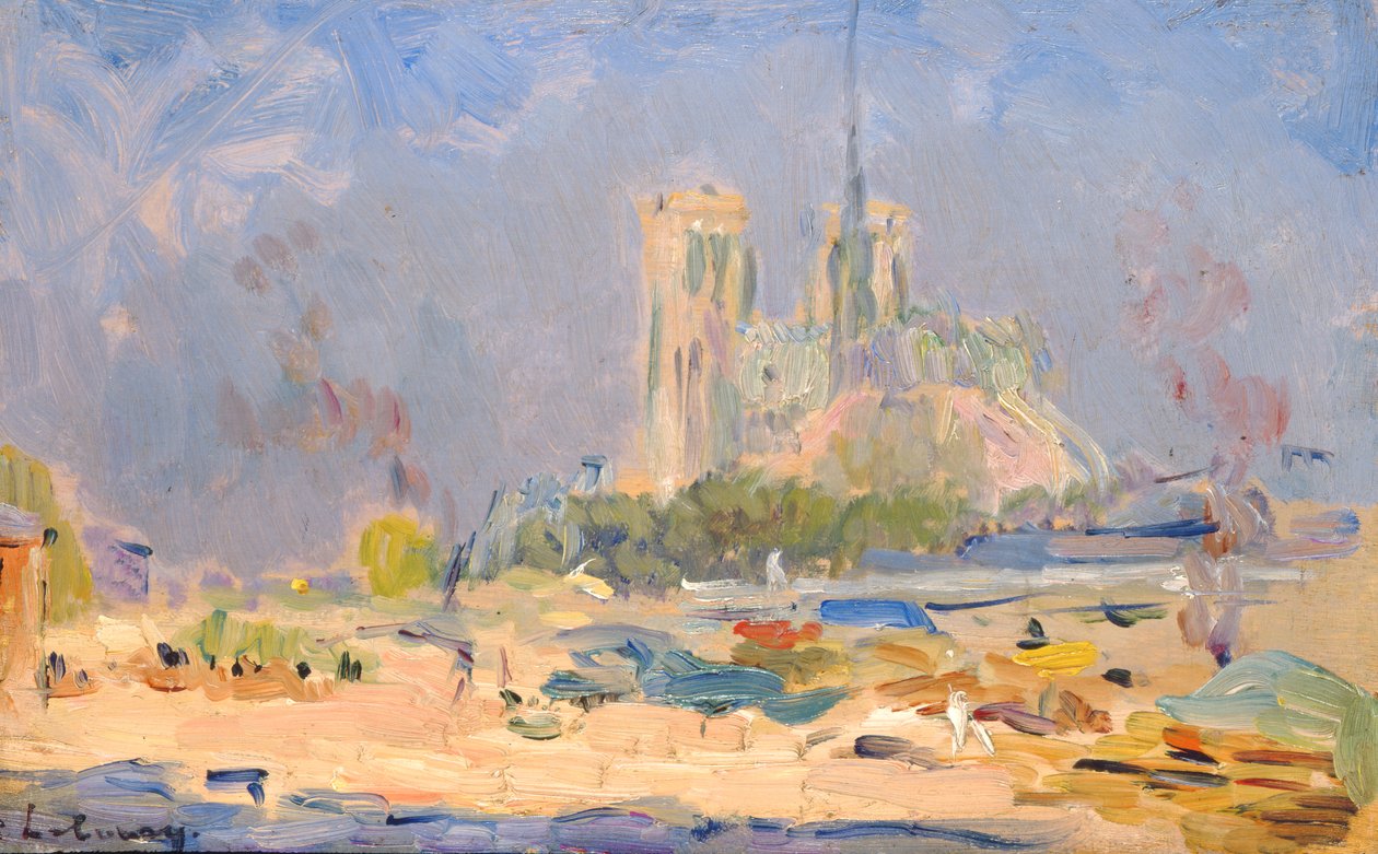 Quai de la Tournelle en Notre-Dame de Paris, 1884 door Albert Charles Lebourg