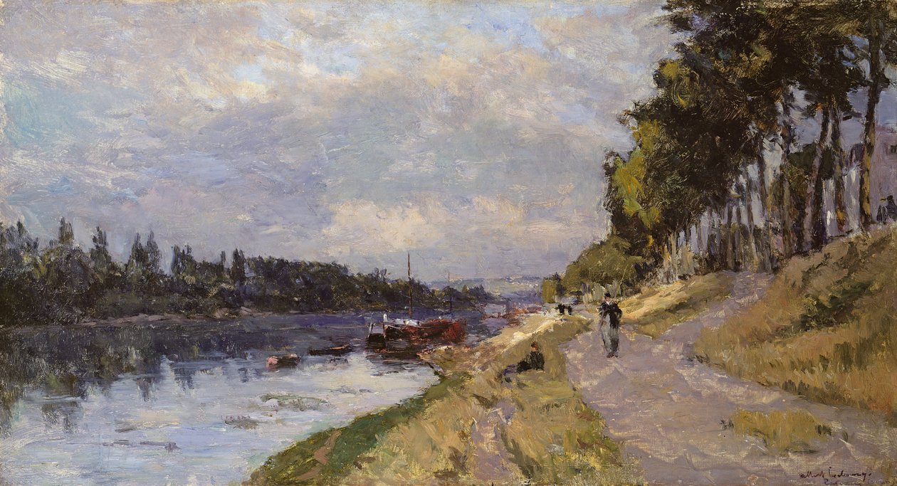 De Seine bij Puteaux door Albert Charles Lebourg