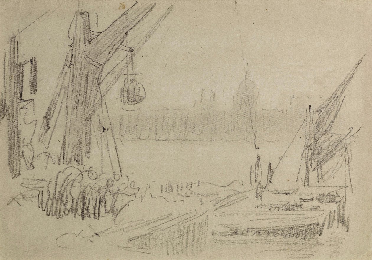 Op de Theems, ca. 1890 door Albert Goodwin