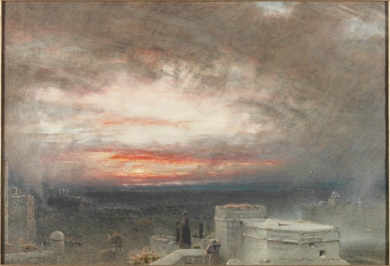Het voorhangsel van de tempel scheurde in tweeën door Albert Goodwin
