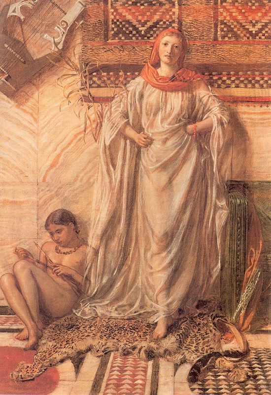 Dansend meisje rustend door Albert Joseph Moore