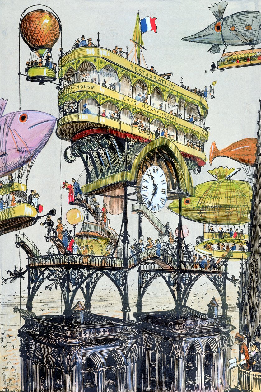Centraal luchtvaartstation bij Notre-Dame (Parijs), illustratie uit 