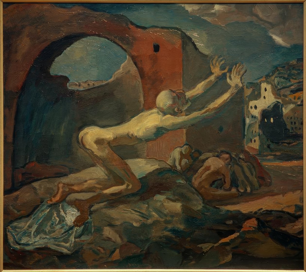 Klagende Jeremia in de ruïnes door Albert Weisgerber
