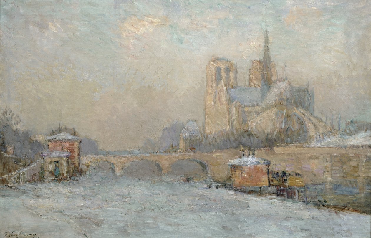 Quai de la Tournelle en Notre-Dame de Paris, 1909 door Albert Charles Lebourg