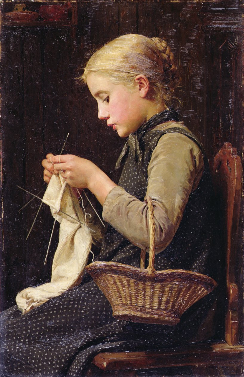 Breimeisje door Albert Anker