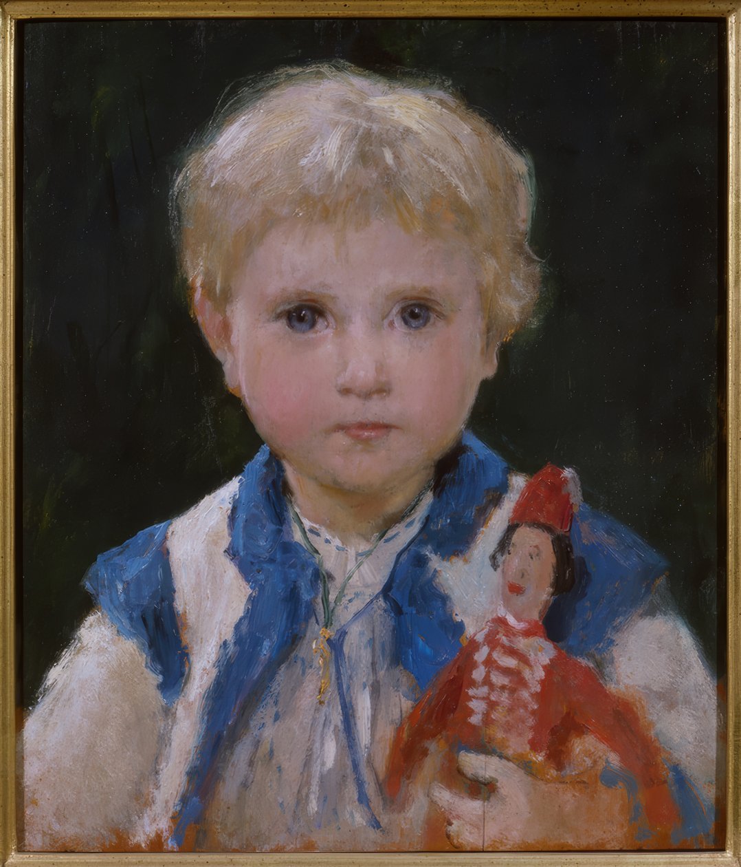 Meisje met springende krik door Albert Anker