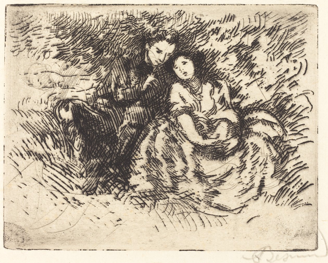 Liefdesgesprek door Albert Besnard