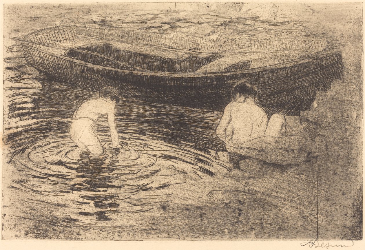 Baden in Talloires door Albert Besnard