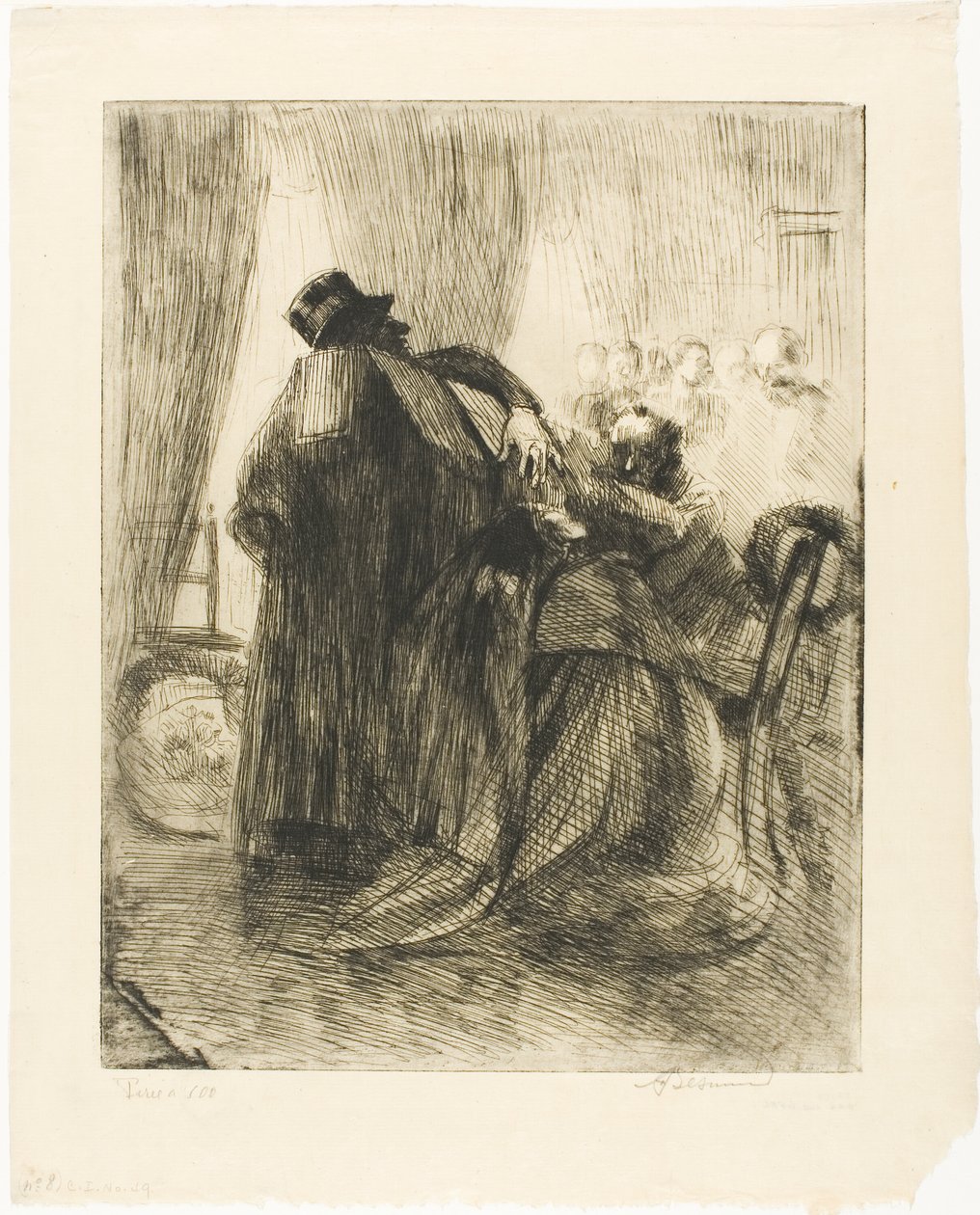 Rouwverwerking, plaat vijf van Woman door Albert Besnard