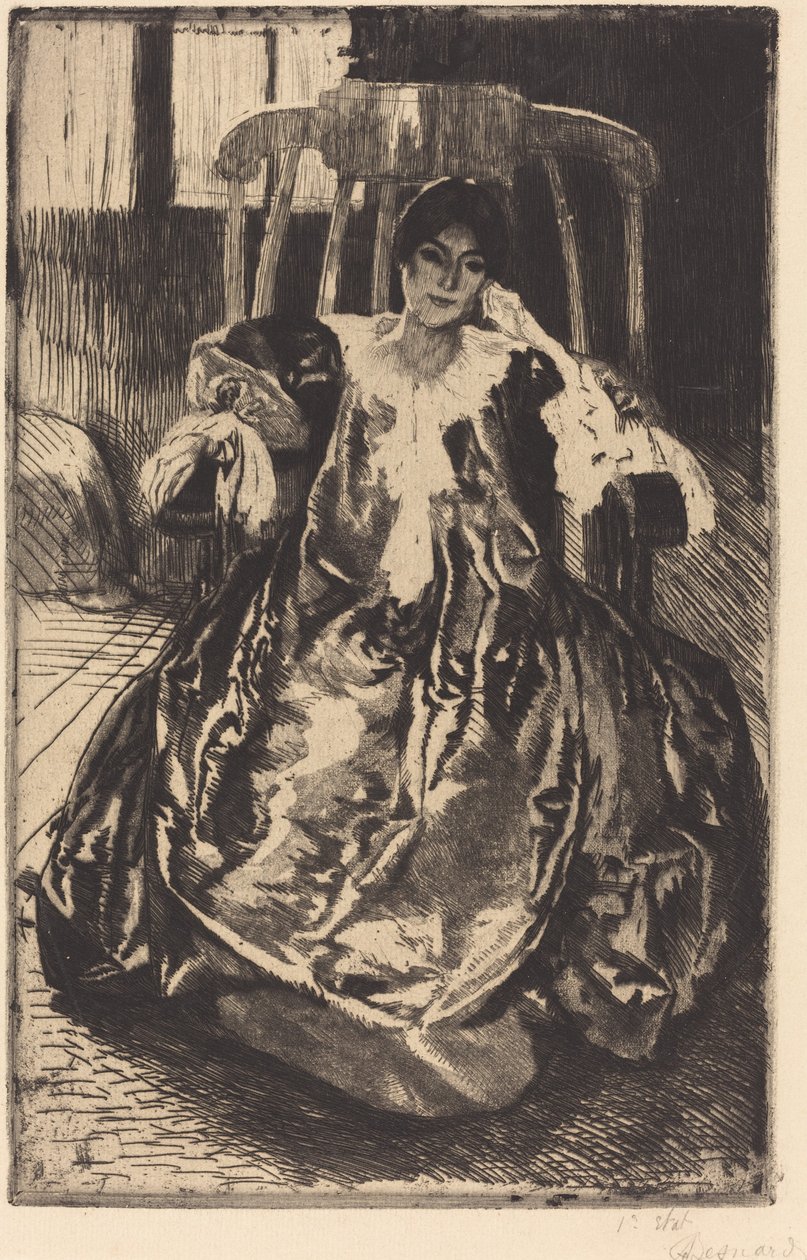 De zijden jurk door Albert Besnard