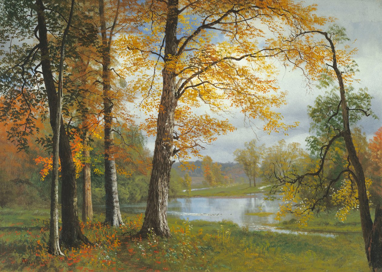 Een Rustig Meer door Albert Bierstadt