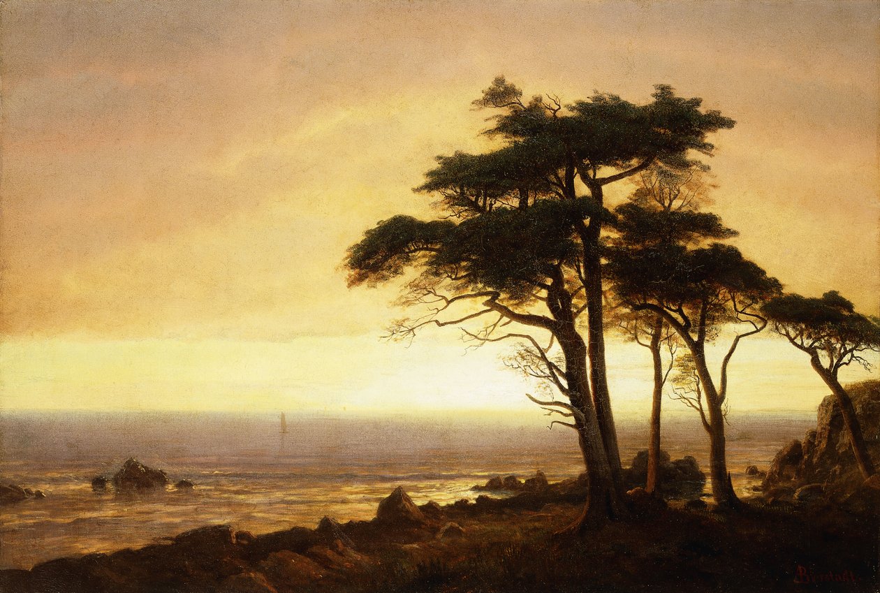 Kust van Californië door Albert Bierstadt