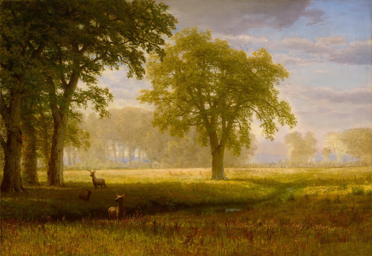 Eland in Oak Grove (Tuolumne Meadows) door Albert Bierstadt
