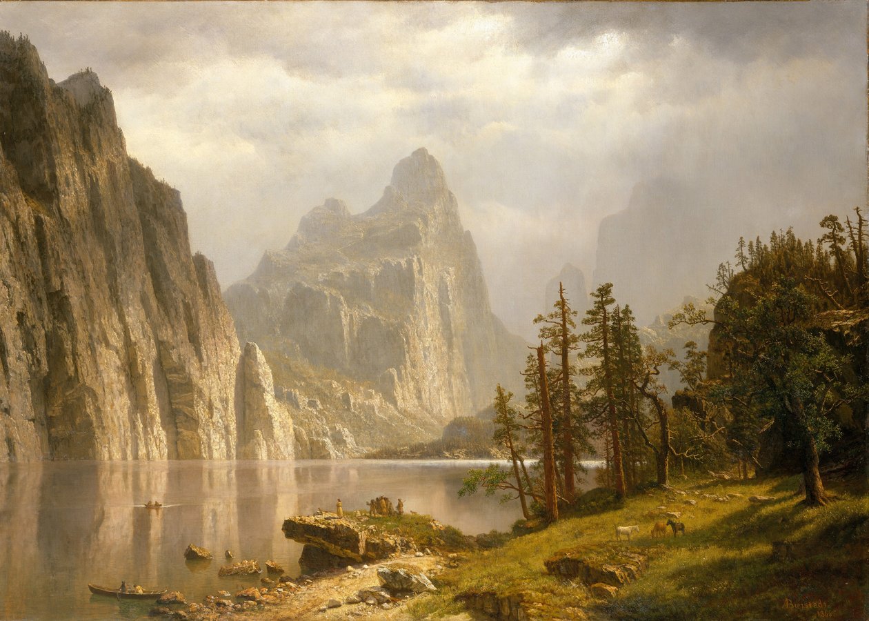 Merced River, Yosemite Valley door Albert Bierstadt