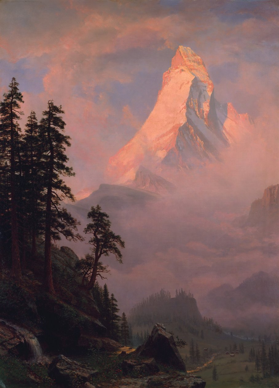 Zonsopgang op de Matterhorn, na 1875 door Albert Bierstadt