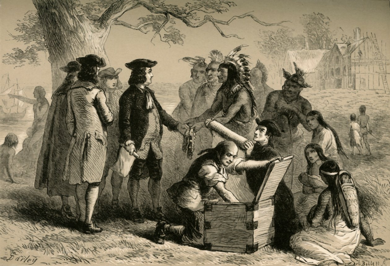 Verdrag van Penn met de Indianen, 1877 door Albert Bobbett