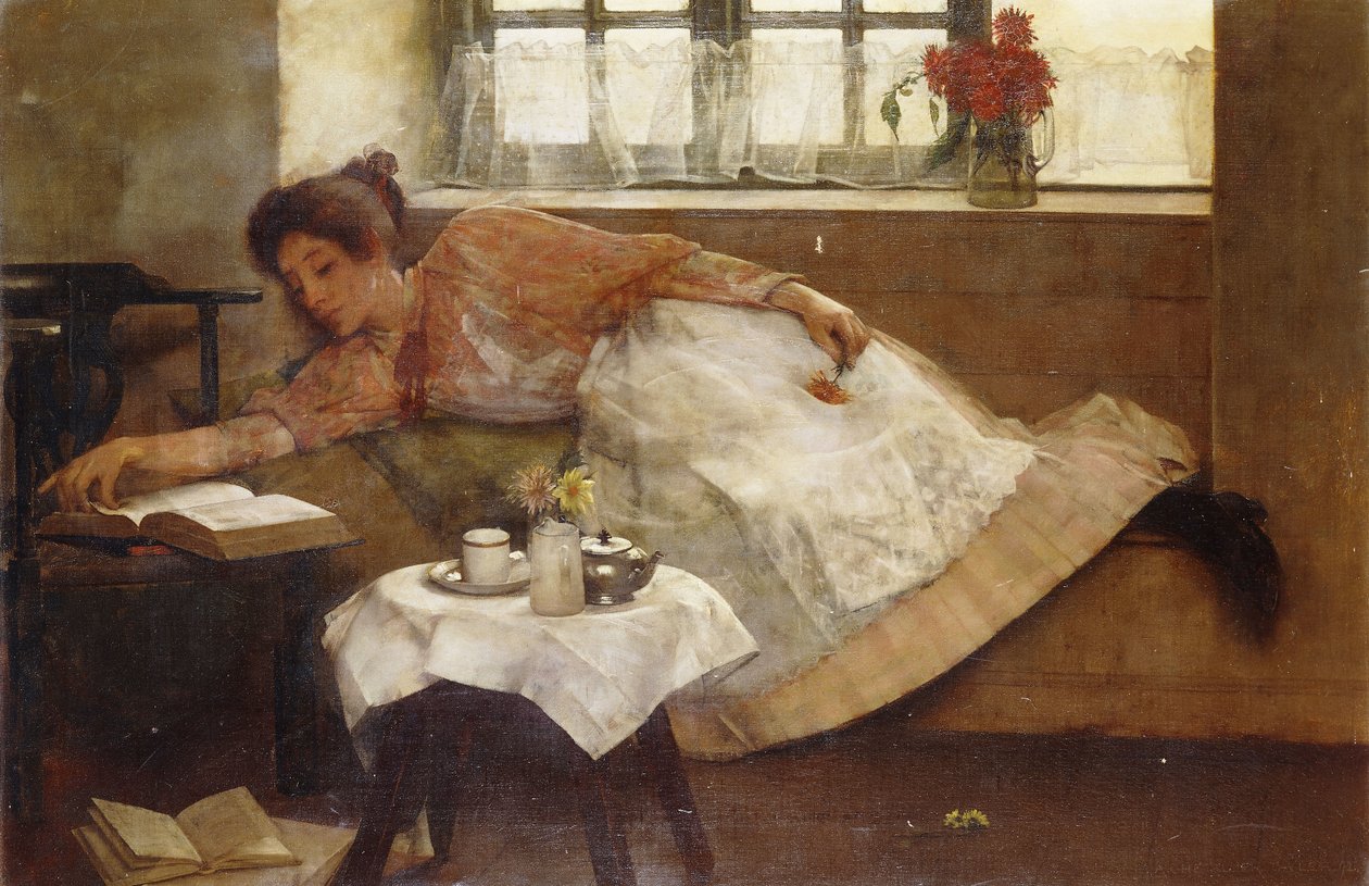 Een Theetijd Rust, 1892 door Albert Chevallier Tayler