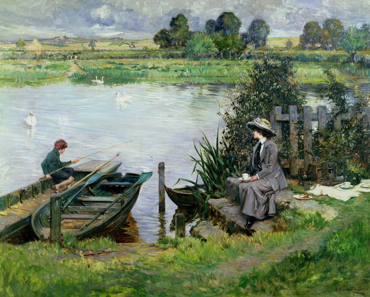 De Theems bij Benson, 1912 door Albert Chevallier Tayler