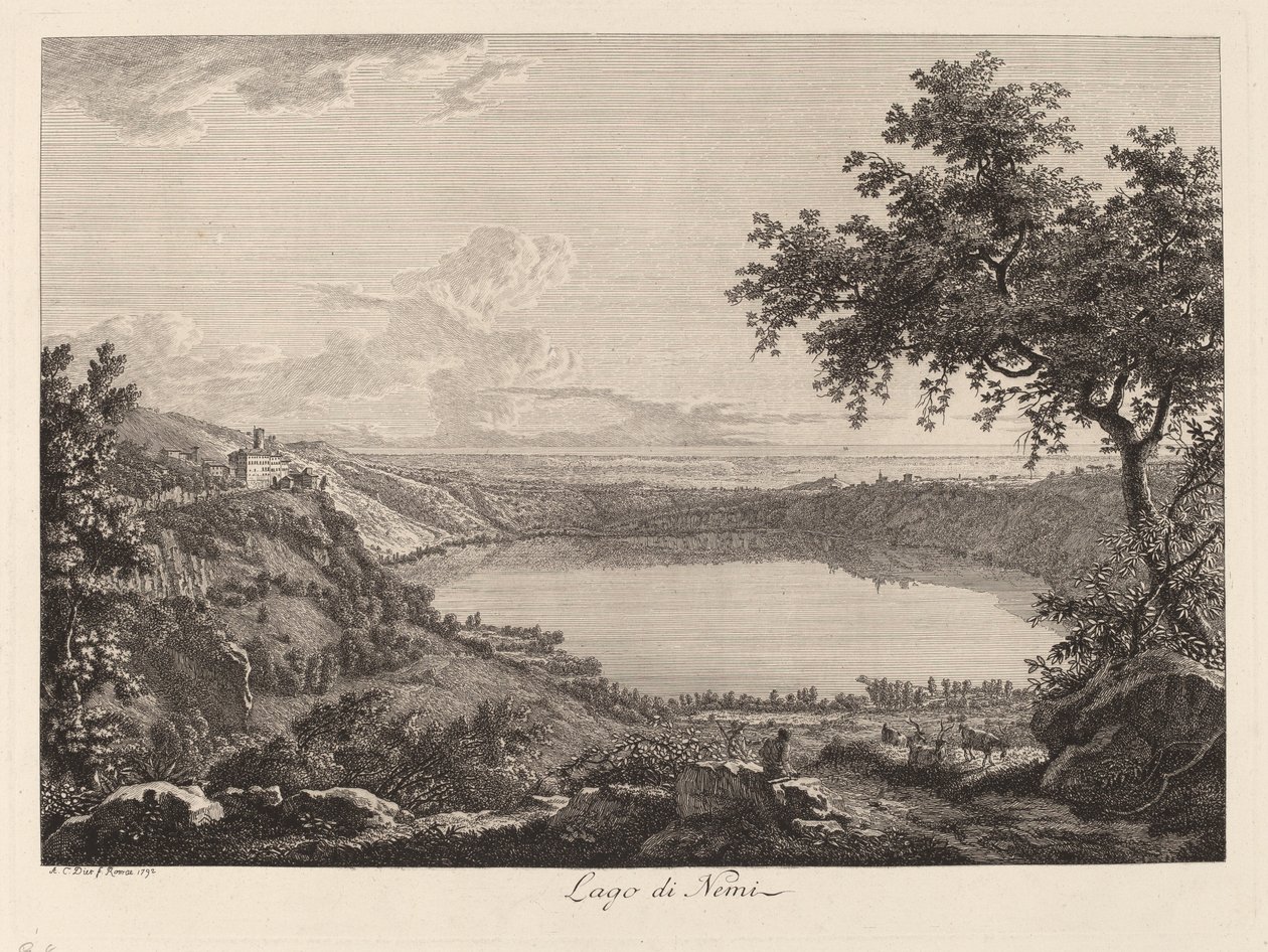 Lago di Nemi (Meer van Nemi) door Albert Christoph Dies