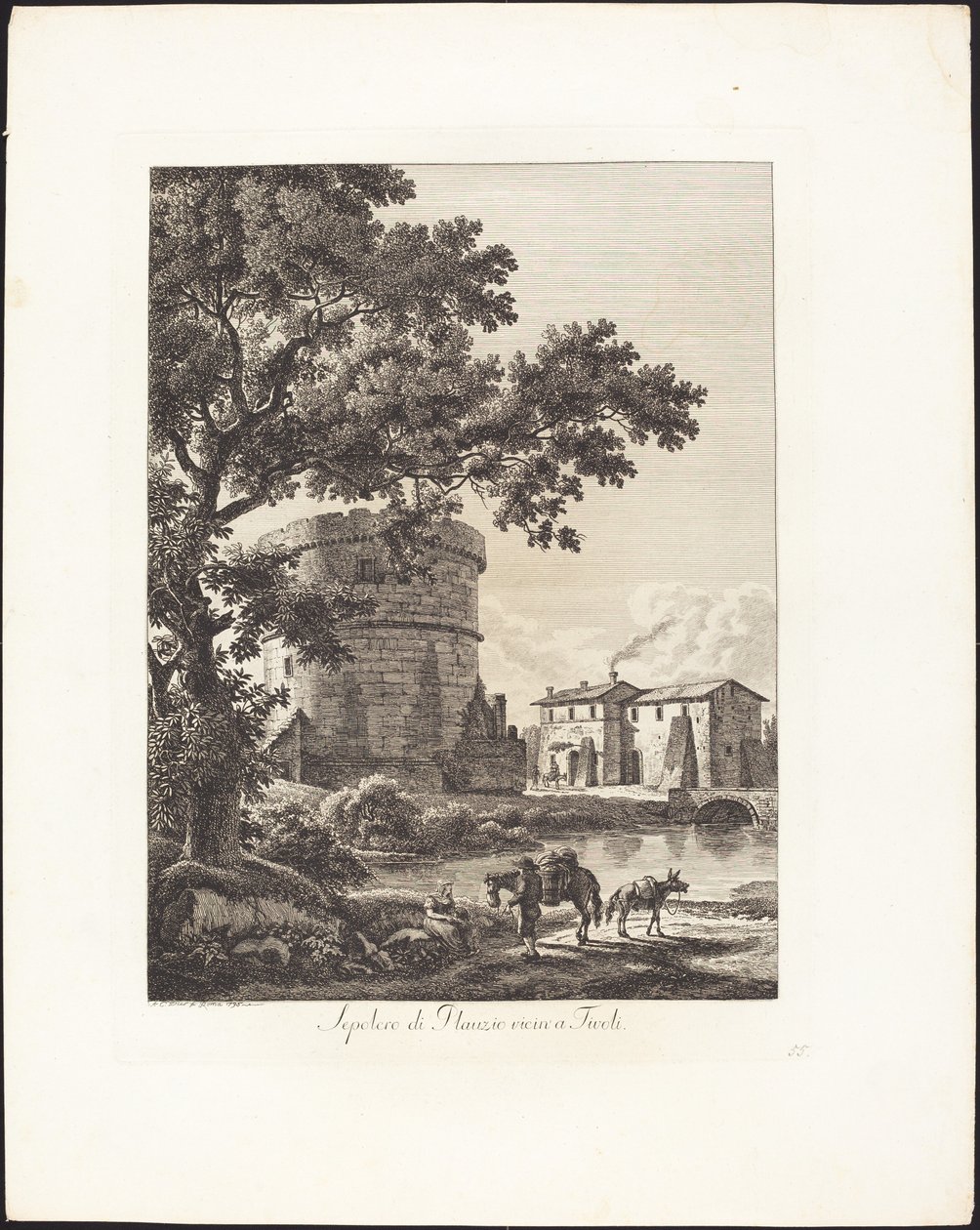 Graf van Plauzio nabij Tivoli door Albert Christoph Dies