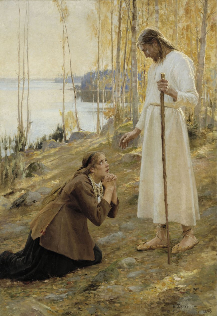 Christus en Maria Magdalena, een Finse legende door Albert Gustaf Aristides Edelfelt