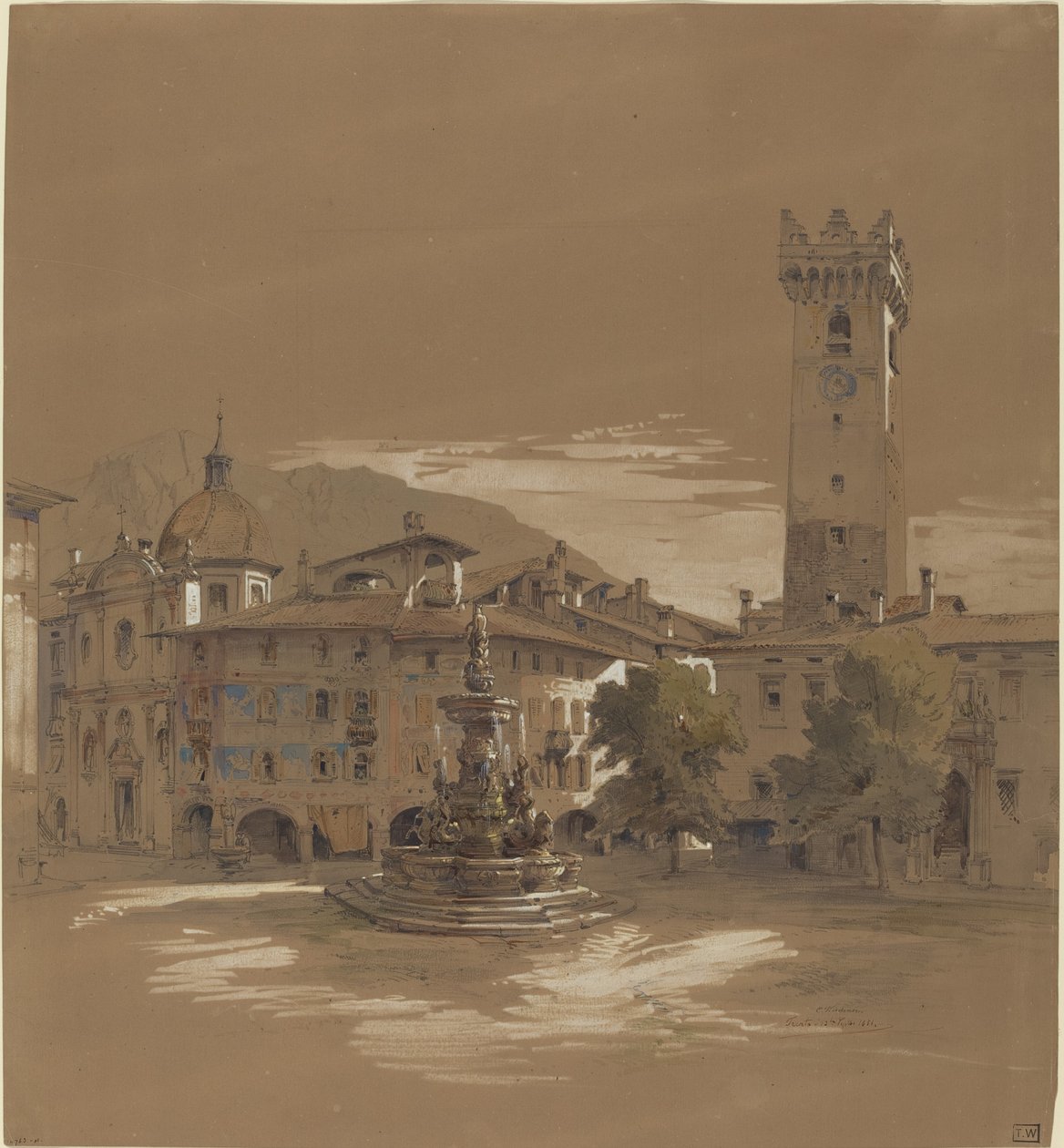 Uitzicht op Trento door Albert Emil Kirchner