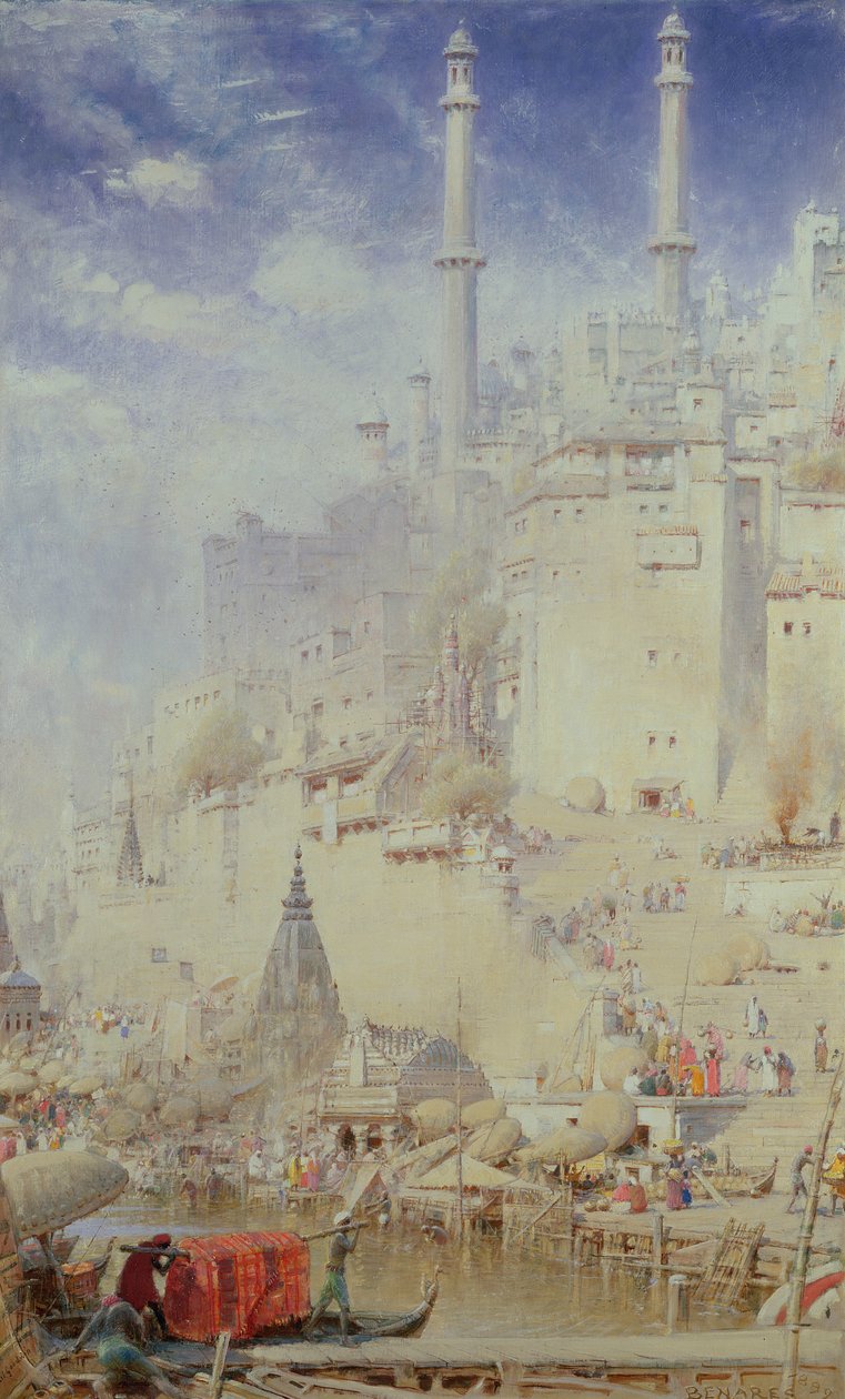 Benares (ook bekend als Varanasi) door Albert Goodwin
