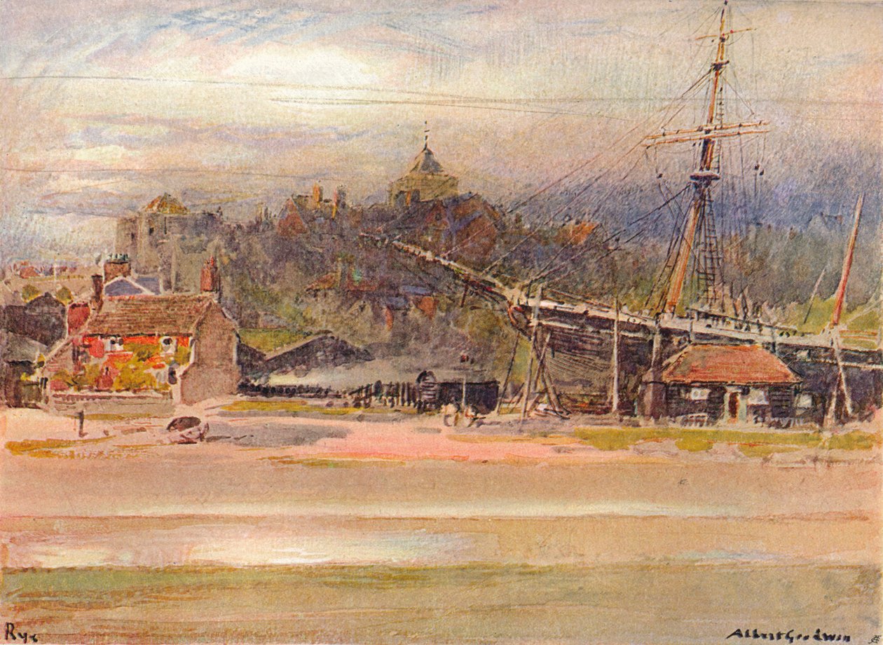 Scheepsbouwerswerf, Rye door Albert Goodwin
