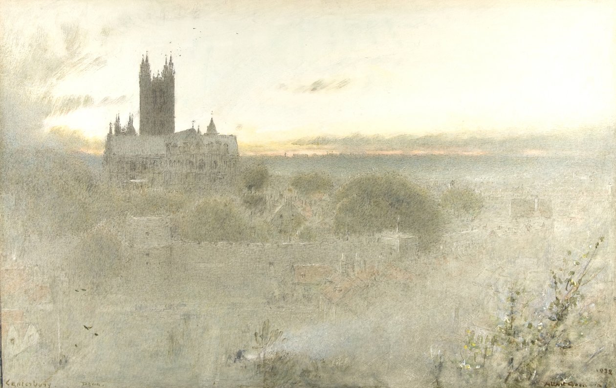 Canterbury bij dageraad door Albert Goodwin