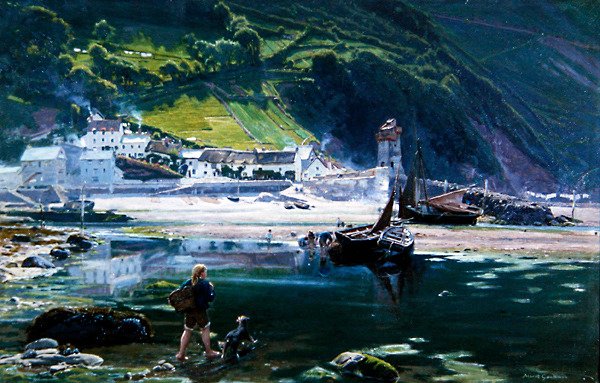 Countisbury Hill, Lynmouth door Albert Goodwin