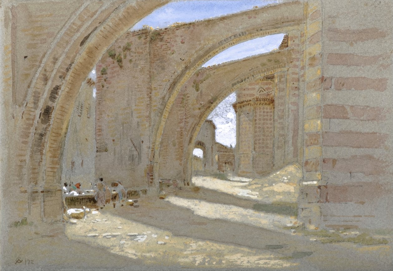 Vliegende Steunberen in Assisi door Albert Goodwin
