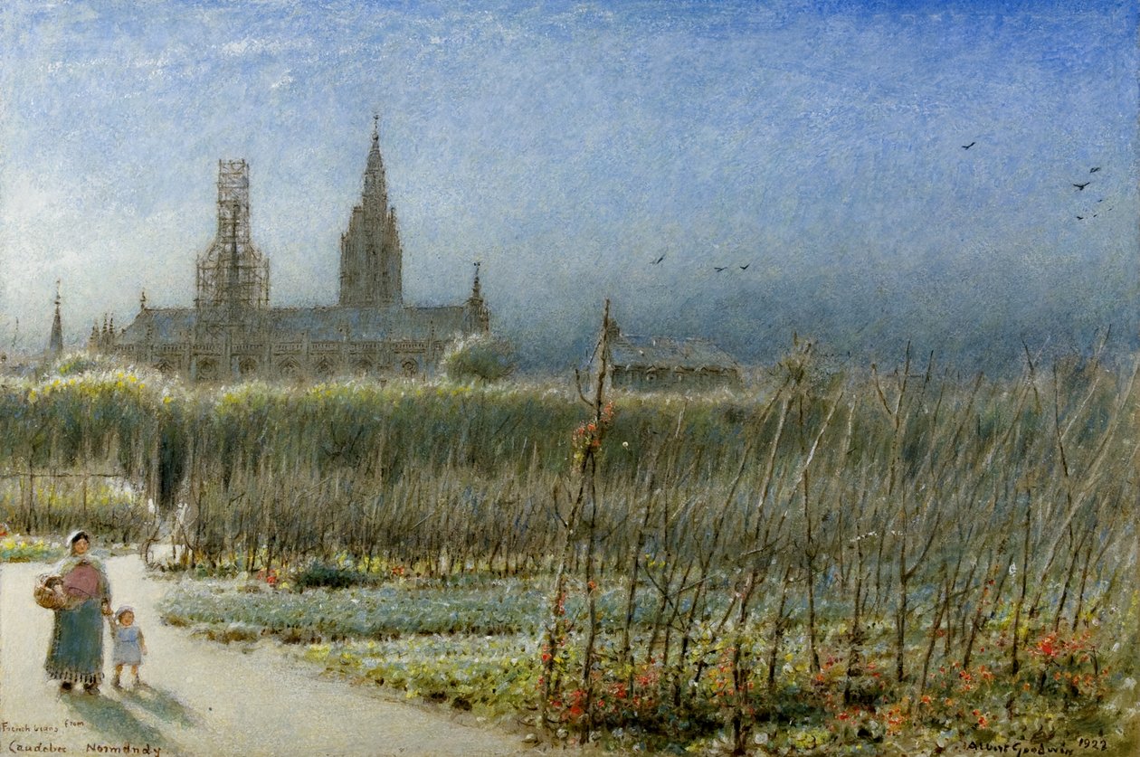 Franse bonen uit Caudebec, Normandië door Albert Goodwin