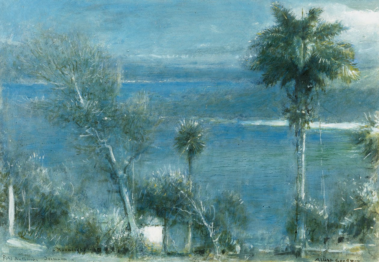 Maanlicht bij Port Antonio, Jamaica door Albert Goodwin
